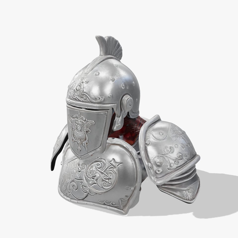 Medieval Knight Armor Polished Steel model pack